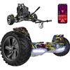 GeekMe Hoverboards con kart, hoverboards per tutti i terreni da 8,5'' con potente motore, APP, altoparlante Bluetooth. Hoverboards con go kart