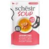 Schesir, Zuppa con Filetti di Salmone e Carote, Cibo Umido Complementare per Gatti, Ricetta Originale, 100% Naturale, 12 buste da 40g