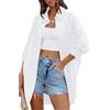 Cicy Bell Camicetta Oversize da Donna Camicie a Maniche Lunghe Button Down T-Shirt Casual in Cotone con Tasche, Bianco, XXL