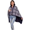 Adicloz Poncho Pile Donna Invernale, Coperta Indossabile Caldo Con Bottone, Multifunzione Sciarpa Plaid Scialle, Mantella Grande