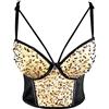 Woboren donna con reggiseno paillettes bustier crop top per feste Clubwear reggiseno slim gilet costume