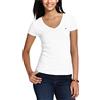 Tommy Hilfiger T-Shirt da Donna SS Core con Scollo a V e Bandiera Tinta Unita, White, XL