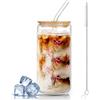 dellyy Bicchiere vetro con coperchio, 500ml Bicchiere da Birra con Coperchio e Cannuccio,Tazza da Caffè Ghiacciata,Design a Fiocco di Farfalla, Utilizzabile come Tazza da Caffè (Rosa)