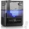FOHERE 6L Umidificatore a nebbia fredda e calda per la casa, riempimento dall'alto, umidificatore ad ultrasuoni per neonati, bambini, diffusore di oli essenziali, modalità notturna, timer, silenzioso