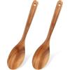 BIVOFU Cucchiaio da Cucina in Legno - 100% legno di Acacia - Lunga Durata per Cucina, Arrosto, e Risotto - Pezzo Unico - Cucchiaio da Cucina Ecologico (2)