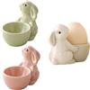 Gotrain Set di 3 portauova in ceramica a forma di coniglio, in stile moderno, morbido, rigido, per servire, colazione, brunch, decorazione per tavolo da cucina