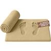 SoNiT home decor Set 2 Tappeti Scendiletto Beige 50x80 cm, Morbido per Camera da Letto e Salotto, Antiscivolo Assorbente per Interni, Tappeto Moderno e Lavabile per Uso Quotidiano