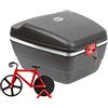 Westmark Set per Bicicletta: 1 Bauletto da Bici Adatto a Tutti i Portapacchi + 1 Taglia-Pizza a Forma di Bici, Plastica/Acciaio Inox, Gerda Touring Tresor, Nero/Rosso, 5430GEE7