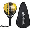 PadelPursuit SpynX - Racchetta da Padel 100% fibra di carbonio - 360gr - superficie speciale per una maggiore spin - paddle tennis per uomo e donna - Struttura leggera e resistente - Custodia inclusa