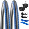 YunSCM 2Pcs 700C Pneumatici per bici 700x28C ETRTO 28-622 e 28 pollici Camere d'aria per bici Valvola Presta, Compatibili con pneumatici e camere d'aria per bici 700x26C 700x28C 700x30C (blu+nero)