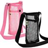 YUYWWAN 2 Pcs Porta Borraccia, Estate Netto Porta Bottiglia Tracolla Regolabile, Portaborraccia Bici per Bambini Adulti Campeggio Ciclismo Trekking(Nero+Rosa)