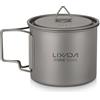 Lixada Ultralight Titanium - Tazza da acqua portatile in titanio, con coperchio e manico, pieghevole, per campeggio all'aperto, cucina pic-nic