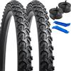 YunSCM 2Pcs pieghevole 24 pollice Pneumatici 24x1.95 Plus 2Pcs 24 pollice Camera d'aria AV32mm Valve compatibile Bicicletta 50/54-507 24x1.95 24x2.0 Copertoni e Camera d'aria