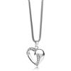 Miore Collana Donna con Catena, Cuore Zirconi taglio brillante Argento 925 Catenina Cm 45