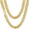 ChainsHouse Catene nere da uomo 7mm Collana da uomo a maglia cubana in acciaio inossidabile da 22 pollici