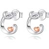 CELESTIA Orecchini Cerchio Piccoli Donna Orecchini con Iniziale Punto Lucea Argento 925 Oro Rosa Regalo Donna Originale Utile