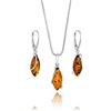Copal Gioiello In Argento 925 Con Ambra E Collana Regolabile Da Donna