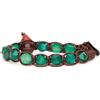 Tamashii bracciale 1 giro originale tibetano linea diamond cut realizzato con pietra naturale da 8 mm agata verde striata e cordoncino marrone.Unisex.Tg unica.BHS911-140