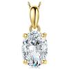 JewelryPalace 2ct Collana Solitario Donna Argento 925 con Creato Moissanite, Collana Dorata Ciondolo Pietra a Taglio Ovale con Catena Maglia 45cm, Collane Pendenti in Oro Set Gioielli Donna