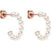 PURELEI® Pure Soul - Orecchini di perle impermeabili da donna, eleganti orecchini a cerchio con perle in acciaio inox, regali per donna, 10 Millimeter, Acciaio inossidabile