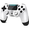 ARCELI Wireless Controller, Upgraded Controller Wireless for PS-4/Slim/PC, Bluetooth Gamepad Joystick with Dual Vibration/Touch Panel/ 3.5mm Audio Jack(White)