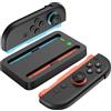 MMOBIEL Base di Ricarica per Nintendo Switch 2 di MMOBIEL - Stazione Compatta per 2 Joy-Con Controller (Sinistro + Destro) con Indicatori LED, Cavo USB-C - Dock Ricarica e Organizzatore per NS2 Accessori