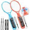 KOVA Confezione da 2 racchette da tennis per controller Nintendo Switch 2, accessori da gioco per interruttore febbre da tennis 2/assi, cordino separabile impugnatura per Nintendo Switch 2/1/OLED