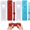 Leikurvo Telecomando Wii, 2x controller Wii controller di gioco connessione sensore di movimento remoto wireless controller gamepad sostitutivo per console Wii e Wii, con custodia e cinturino da polso