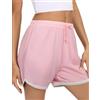 Bresdk Pantaloni Pigiama in Cotone Donna Morbido e Traspirante Pizzo Pantaloncini Corti Estivi Casual Short con Tasca e Coulisse