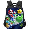 MAJEQZGY Mario 3D Stampato Zaino Scuola per Bambini 14 Pollici Alta Capacità Zaini Da Viaggio Borse Libri Borsa Scuola Bambini Zaino, Fuga Terra, L