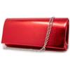 Emila Pochette rossa lucida elegante donna cerimonia da ragazza signora borsa a mano piccola borsetta sera clutch bag matrimonio comunione battesimo Rosso primavera estate 2025