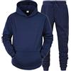 Kobilee Tute Uomo Complete Offerte Cotone Invernale Tuta Sportiva Elegante Suit Leggero Tuta Completa Felpa con Cappuccio e Pantalone Due Pezzi Tracksuit Palestra Tute da Ginnastica Tuta Felpata