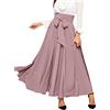 Generico Gonna Lunga Donna Vintage Vita Alta Pieghe a Campana Gonna Elegante Swing Maxigonna