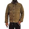 VaiKanhai Giacca da mezza stagione, da uomo, con cappuccio, a maniche lunghe, in lana, alla moda, per attività all'aperto, casual, per la festa del papà, cachi, XXL