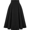 Briskorry Gonna Corta Cotone,Gonne Donna Estive,Solido Colore Plissettata Chiusura Lampo Moda Base Gonna Lavoro Casual Confortevole Elasticizzata Eleganti Uniforme Scolastiche