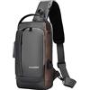 Generic Borsa a tracolla singola da uomo Borsa a tracolla con lucchetto a password Borsa per cavo dati collegata a spalla singola Borsa locomotiva per sport all'aria aperta Zaino sottovuoto con barra