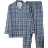 Kobilee Pigiama Uomo Cotone Elegante Offerta Pigiami Due Pezzi Pigiama Pile Taglie Forti Classico Completo Pigiama Lungo con Bottoni Davanti Autunno Pigiama Invernale Caldo Leggero Pigiama Cotone