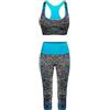 KIRALOVE Completo 2 pezzi donna fitness reggiseno sportivo e leggings turchese yoga palestra sport pilates allenamento taglia L abbigliamento per ragazza moderno attivo comodo