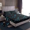 Loussiesd Set di lenzuola con libellula per bambini Carino cuore amore lenzuola Set per le donne ragazze Ornamentali libellula lenzuolo con angoli nero blu natura animale lenzuolo set matrimoniale