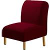 MSNCS Fodera Poltrona Senza Braccioli 1posti Copripoltrona Senza Braccioli Elasticizzati Coprisedia Poltroncina Coprisedia Accent Senza Braccioli per Casa Hotel, Coprisedia Lavabile(Wine red)