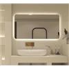 STYLE GLASS Specchio Bagno con Luce LED CIRCE 100x70 cm, Striscia LED Naturale 4000K, Moderno Retroilluminato 24V