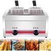 PGKTKCWH Friggitrice a Gas GPL Professionale, friggitrice Commerciale in Acciaio Inossidabile con cestelli e coperchi per friggitrice, per Cucina Domestica Commerciale, monocilindrico da 20