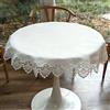 URROMA Centrotavola rotondo in lino da 99 cm, in pizzo bianco jacquard, decorazione per tavolo, tovaglietta da cucina, casa, sala da pranzo