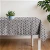 LARA MORADA - Tovaglia Da Tavola, Per Pranzo e Cena, Cotone Ioneta stampato, 70% Cotone 30% Poliestere, 12 Posti, 140cm x 220cm (Stella Grigio, 12 Posti)