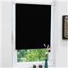Grandekor Tenda a Rullo Oscurante Senza Forare Nero 75l x 230A cm(Tessuto 71cm) Blackout Protezione Solare per Finestre e Porte Interne Montaggio Flexibile (Con/Senza Fori) avvolgibile