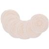 SCF2017 Set di 6 tovagliette rotonde in filato di cotone, 18 cm, sottobicchieri (beige)