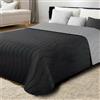 Bifulco Biancheria Malika Home Copriletto Trapuntato Matrimoniale Double Face 245x265 cm - Trapuntino Primaverile Estivo in Microfibra 100% Poliestere - Made in Italy, Imbottitura 100gr/mq (Grigio/Nero)