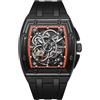 DAXIAOYU Trend Skeleton Gear - Orologio da uomo con cinturino in silicone, automatico, meccanico, impermeabile fino a 3 atm, luminoso, orologio sportivo di lusso, Nero e rosso, Lusso