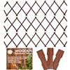 kanta 3 graticci espandibili da giardino in legno color marrone scuro, ogni pezzo si espande fino a 150 x 30 cm