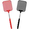 Soodyoow 2 Pezzi Manuale Paletta Mosche, Scacciamosche Estensibile, Scacciamosche Plastica Forte Flessibile per Interno Cucina Zanzare Mosche Insetti Bug e Tarme(Rosso+Nero)